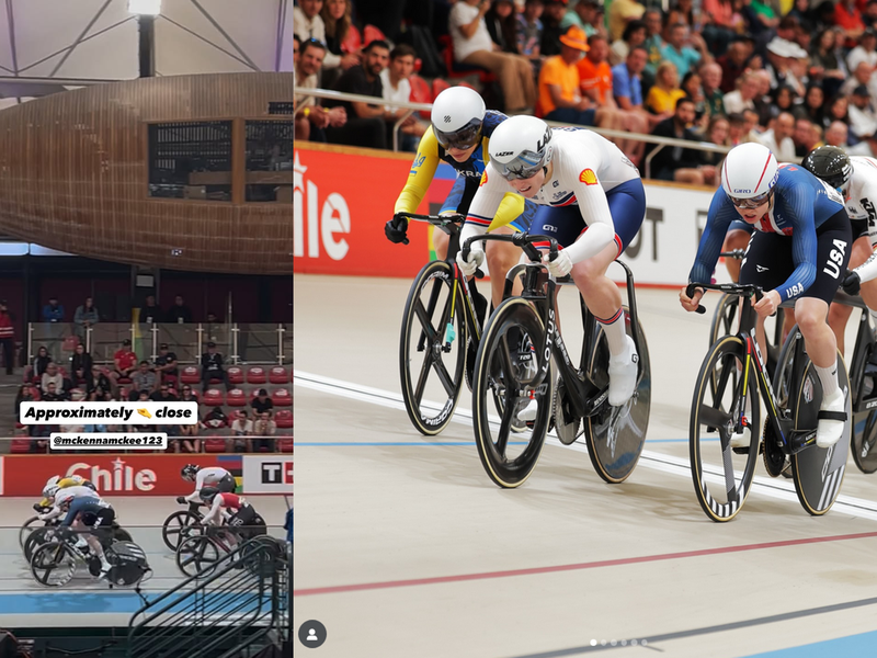 Screenshot from M’s Instagram of her finish in Santiago