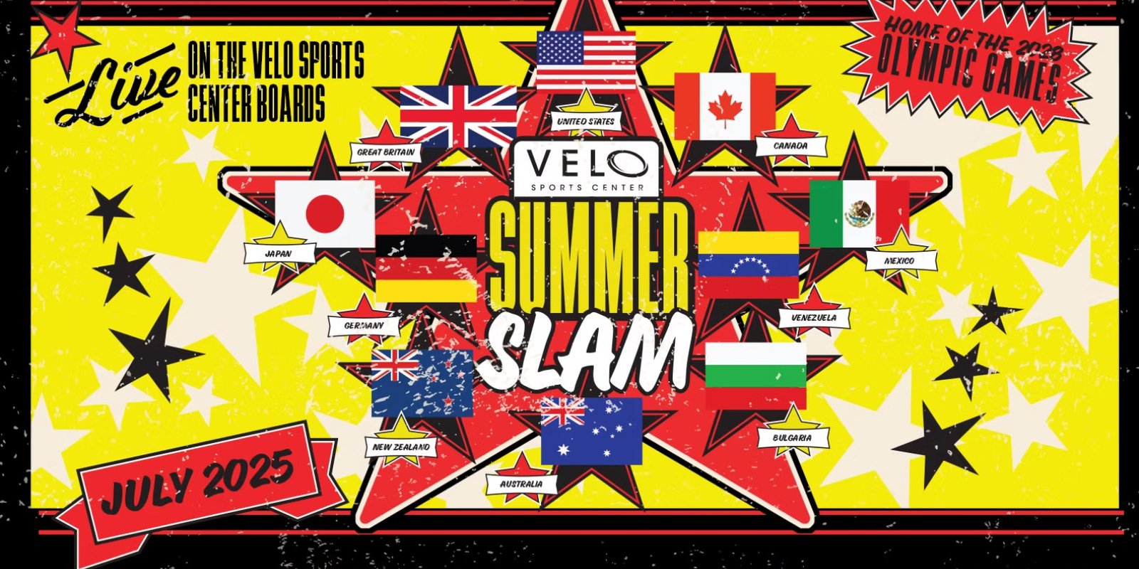 Flyer for Velo Sports Center Summer Slam, July 2025